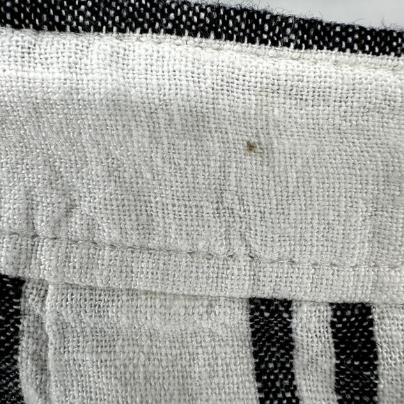 Gap Linen Midi Skirt Striped Button Front Pocket High Waist White Black 2 NWT - Picture 7 of 8